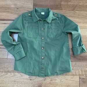 Crazy 8 Army Green Button Down Sz 7/8